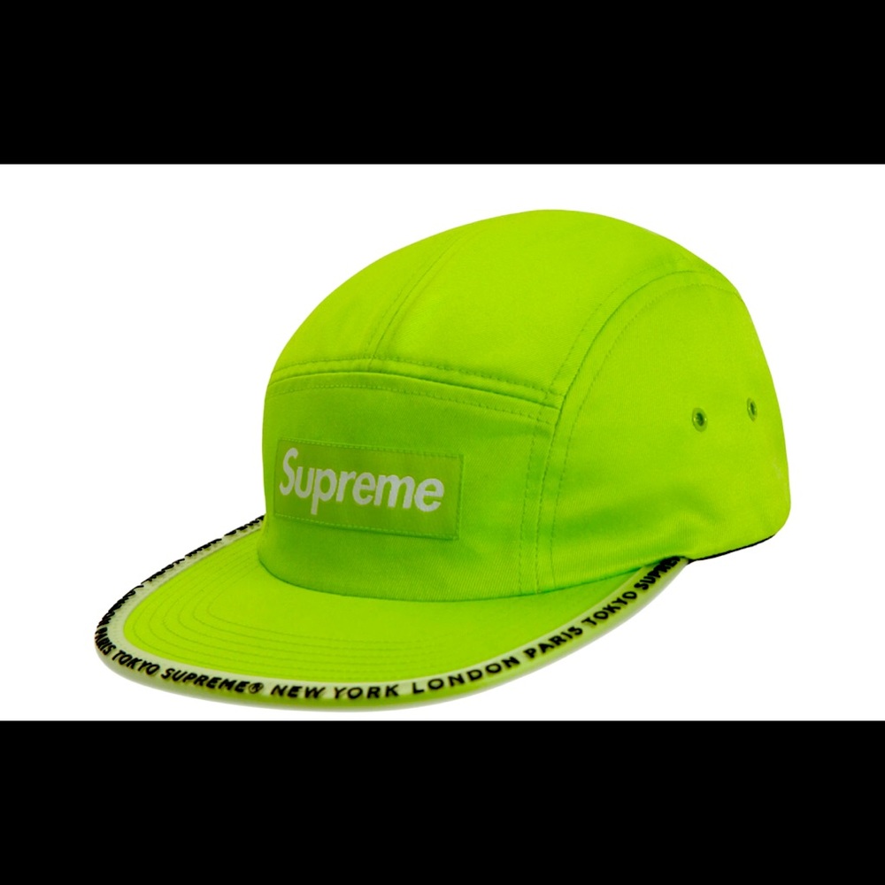 Supreme Worldwide Visor Tape Camp Cap Lime